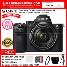 Sony Alpha 7 Mark II Mirrorless Digital Camera a7 (Garansi Resmi Sony) WiFi 24.7MP Fast Hybrid AF with FE 28-70mm f/3.5-5.6 OSS Lens Free SanDisk Ultra 16gb + Screen Protector + Filter 55mm + Camera Bag + Takara ECO-193A