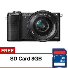 Sony Alpha A5000 Kamera Digital Mirrorless - Lensa 16-50mm - 20.1MP - Hitam + Gratis SD Card 8GB