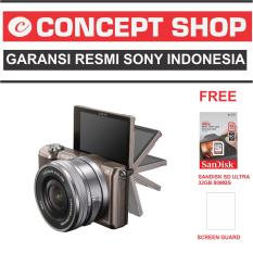 SONY ALPHA A5100 KAMERA DIGITAL MIRRORLESS - LENSA 16-50MM - 24.3MP - BROWN RESMI. A 5100