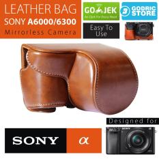 Sony Alpha A6000 / A6300 Leather Bag / Case / Tas Kulit Kamera Mirrorless - Coklat Muda