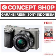 SONY ALPHA A6000 KAMERA DIGITAL MIRRORLESS - LENSA 16-50MM - 24.3MP- GRAPHITE GREY RESMI. A 6000