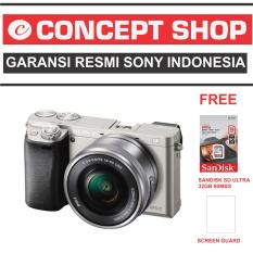 SONY ALPHA A6000 KAMERA DIGITAL MIRRORLESS - LENSA 16-50MM - 24.3MP- SILVER RESMI. A 6000