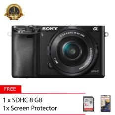 Sony Alpha A6000L 16-50mm + Memory 8gb + Screen Protector + Tas Kamera