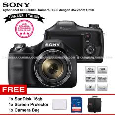 SONY Cyber-shot DSC-H300 Digital Camera H300 (Garansi 1th) 20.1MP 35x Zoom + SanDisk 16gb + Screen Protector + Camera Bag
