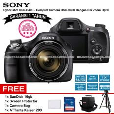 SONY Cyber-shot DSC-H400 (Garansi 1th) - Compact Camera H400 63x Optical Zoom + SanDisk 16gb + Screen Protector + Camera Bag + ATTanta Kaiser 203