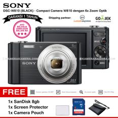 SONY Cyber-shot DSC-W810 Compact Camera W810 (BLACK) 20.1 MP 6x Optical Zoom HD Movie 720p - Garansi 1th + SanDisk 8gb + Screen Protector + Camera Pouch