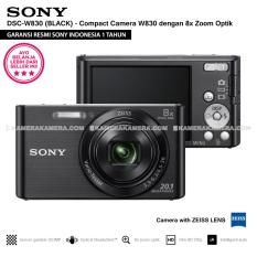 SONY Cyber-shot DSC-W830 Compact Camera W830 (BLACK) Zeiss Lens 20.1 MP 8x Optical Zoom HD Movie 720p - Resmi Sony