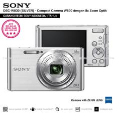 SONY Cyber-shot DSC-W830 Compact Camera W830 (SILVER) Zeiss Lens 20.1 MP 8x Optical Zoom HD Movie 720p - Resmi Sony