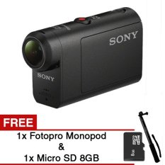 Sony HDR-AS50 Full HD Action Cam - Hitam + Gratis Micro SD 8GB + Fotopro Monopod