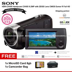 SONY HDR-CX405 Handycam CX405 9.2MP with ZEISS Lens CMOS Exmor R Full HD (Garansi 1th) + MicroSD Card 8gb + Camcorder Bag