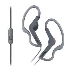 Sony Original MDR-AS210AP / MDR AS210AP / MDRAS210AP Black Sports In-ear Splashproof Headphones - headset warna Hitam , garansi resmi Sony Indonesia 1 tahun