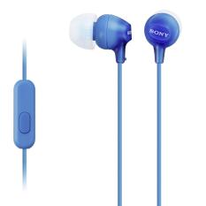 Sony Original MDR-EX15AP / MDR EX15AP / MDREX15AP Blue Stereo Headphones with microphone - headset warna Biru garansi 1tahun Sony Indonesia