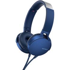 Sony Original MDR-XB550AP / MDR XB550AP / MDRXB550AP Blue HEADPHONE EXTRA BASS with Mic - Headset warna Biru , garansi resmi 1 tahun Sony Indonesia
