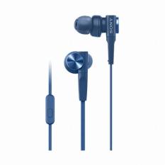 Sony Original MDR-XB55AP / MDR XB55AP / MDRXB55AP Blue Extra Bass Wired Headset With Mic - headphones warna Biru , garansi resmi 1tahun Sony Indonesia
