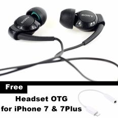 SONY MH-EX300AP Stereo Handsfree In-Ear + Free Headset OTG for iPhone 7 & 7Plus - Hitam
