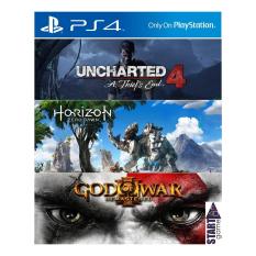 SONY PS4 Game HITS Collection ( Uncharted 4 + Horizon Zero Dawn + God of War III Remastered ) + Bonus PS Plus 3 Bulan