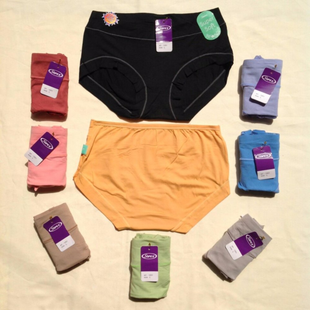 Sorex - 6 Pcs Celana Dalam Wanita Type 1251 Size M, L, EL, QL - Warna Random