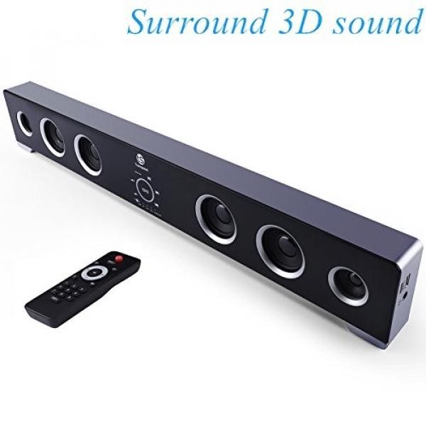 Soundbar TRANSPEED Surround Sound bar 40W(RMS) 6 Drive Speakers HiFi Wireless Bluetooth Sound bars, 5EQ Mode 2.0 Channel 3D Soundbars Home Party Speakers for TV /echo/phones/tablet/USB(2018 New Model) - intl