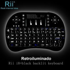 Spanish ES Layout Backlit Rii mini i8+ Black wireless Gaming Keyboard For Gaming smart TV PC - intl