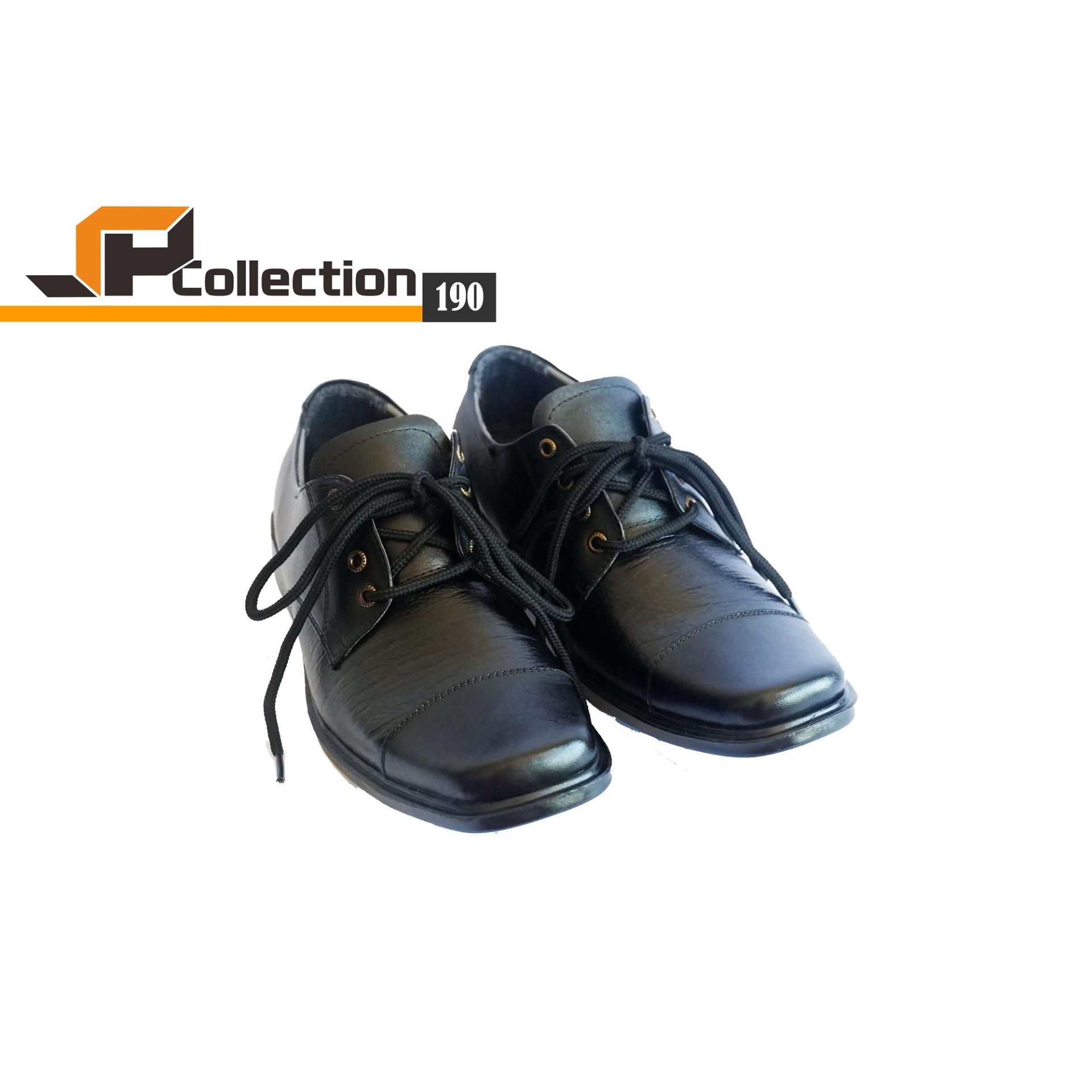 SPATOO Sepatu Pantofel Kode 190 Bahan Kulit Sapi Asli Warna Hitam Cocok Untuk Acara Resmi dan Kerja Ke Kantor