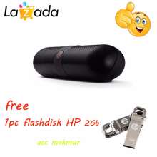 Speaker Bluetooth Design Model Pill - Hitam + HP USB Flash Disk - v250w 2GB
