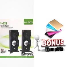 SPEAKER MINI MEGA BASS FLECO F-026 PC KOMPUTER HP TV FREE+POWERBANK SLIM