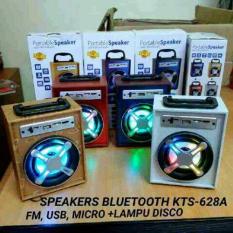 Speaker Musik Bluetooth KTS-628A, Lampu Disco, Model Kayu, MP3 USB Flashdisc Memory Card -Warna Random