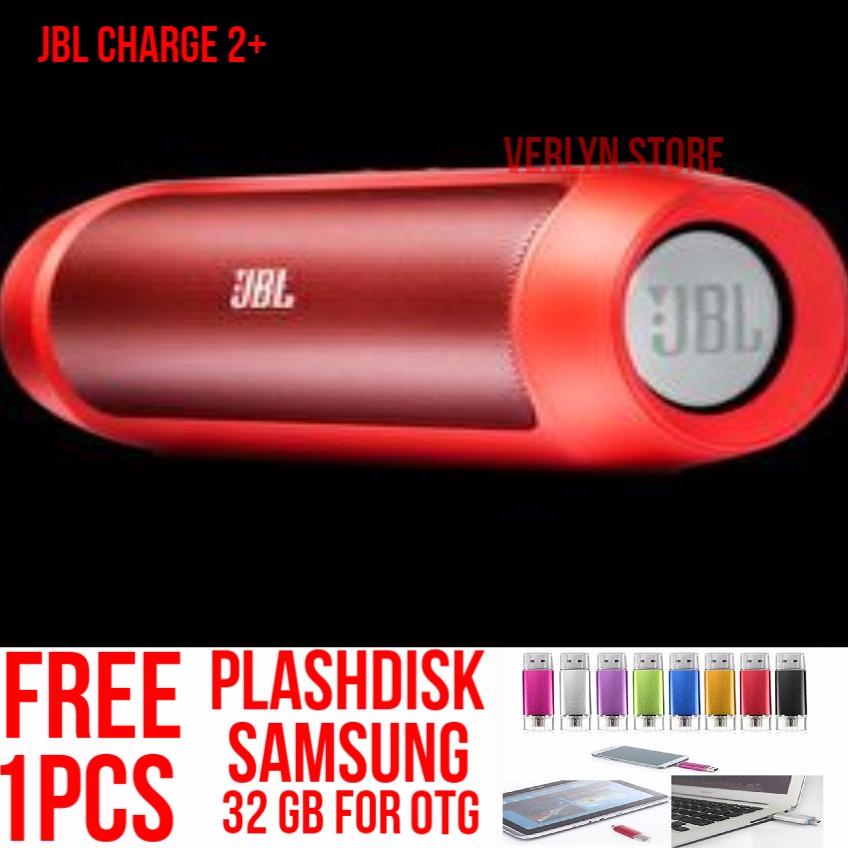 Speaker Portabel JBL Charge 2+ Splashproop OEM Super BIG BASS Free Flashdisk Samsung 32 GB VNS