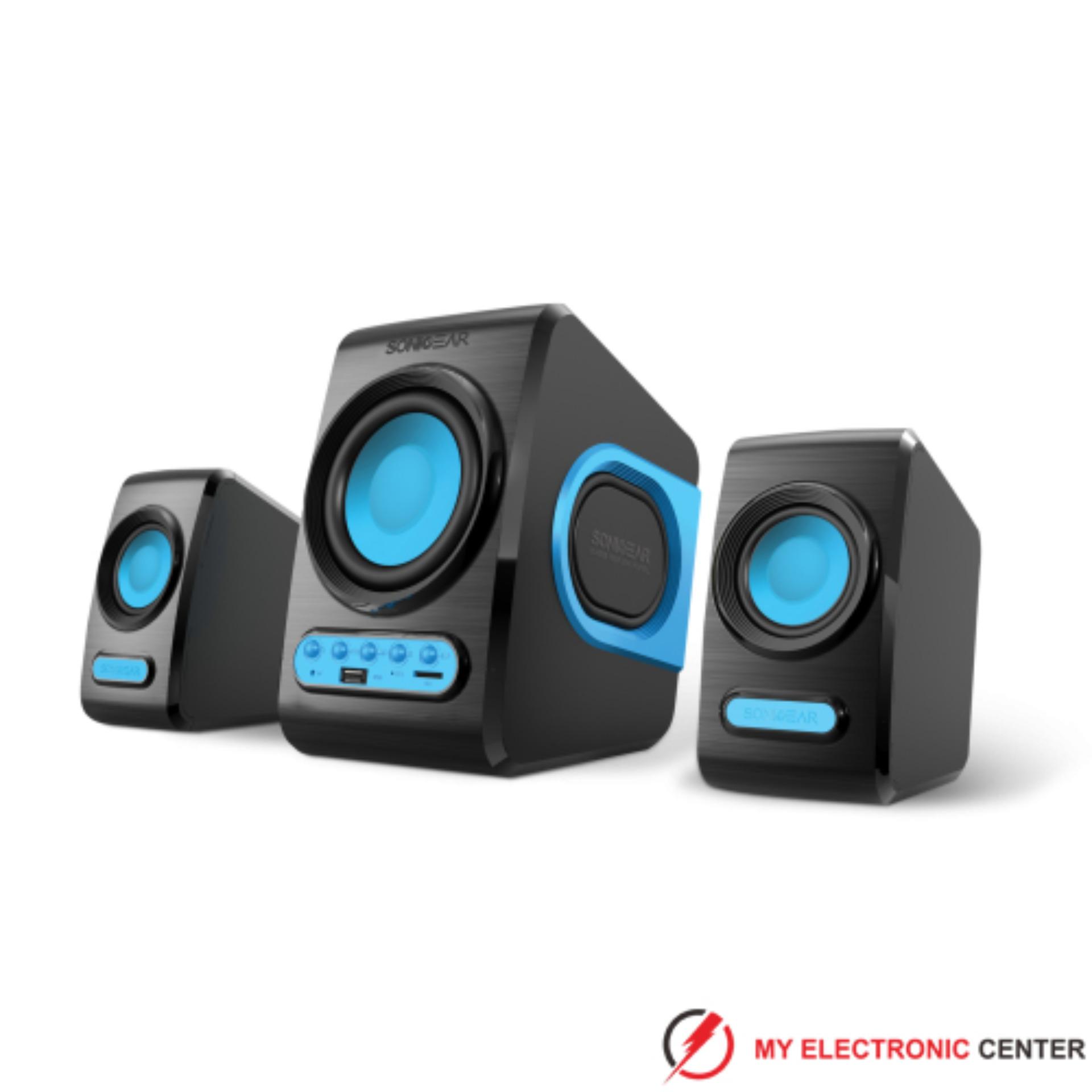 Speaker SonicGear Quatro V 2.1 Full Bass BLUE / Speaker Komputer PC Laptop Notebook