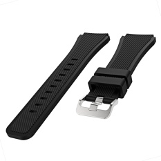 Olahraga Soft Tali Pengganti For Jam Tangan Tali Watchband Gelang Silikon For Samsung GEAR S3 Frontier Klasik Hitam