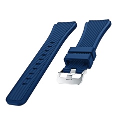 Olahraga Soft Tali Pengganti untuk Jam Tangan Tali Watchband Gelang Silikon untuk Samsung Gear S3 Frontier Klasik Navy Blue-Intl