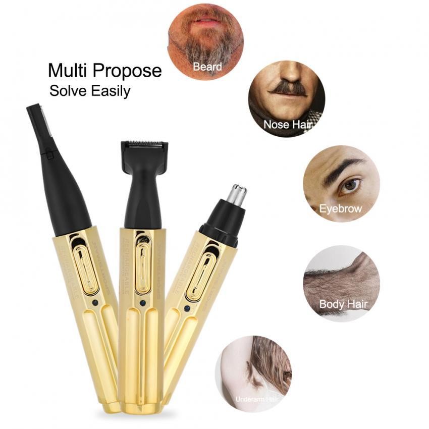 SPORTSMAN 3-In-1 Portable Electric Hidung Mencukur Jenggot Telinga Rambut Pemangkas Alis Set Pria Perawatan UNI EROPA- INTL
