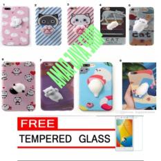 Squishi Case 3D Squishy Vivo Y53 2017 / Free tempered Glass - Random Karakter