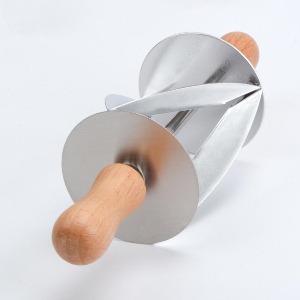 Anti Karat Croissant Bread Dough Pemotong dengan Pegangan Kayu Croissant Maker Bread Alat Multi-functional Dapur Toko Roti Gadget Segitiga penggulung Pemotong-Internasional