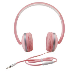Stereo Ringan Dilipat Adjustable Headband Headset dengan Mikrofon dan Kontrol Volume 3.5mm untuk Smartphone Ponsel Iphone Laptop Komputer Mp3/4 Earphone (pink)