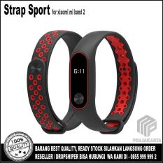 Strap Sport Gelang Pengganti Xiaomi Mi Band 2 Oled Display - Black Red