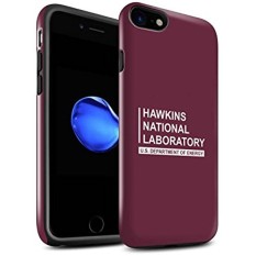 STUFF4 Gloss Tough Shock Proof Phone Case for Apple iPhone 7 / Red Design / Hawkins National Laboratory Collection