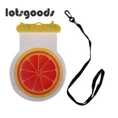 Musim Panas Cute Pola Buah Waterproof 6 InchSmart Telepon Lindungi Kantung dengan Strap (Orange)-Intl
