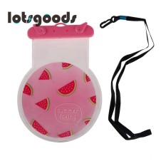 Musim Panas Cute Pola Buah Waterproof 6 InchSmart Telepon Melindungi Pouch dengan Strap (Pink)-Intl