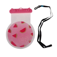 Musim Panas Cute Pola Buah Waterproof 6 InchSmart Telepon Melindungi Pouch dengan Strap (Pink)-Intl