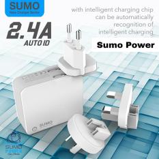 Sumo SC208 Travel Charger 2in1 Dual USB 2.4A Support Fast Charging Auto ID Original