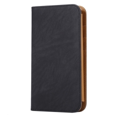 SUNSKY PU Leather Flip Cover untuk Samsung Galaxy S7 Edge dan S6 EDGE + dan Catatan 5 dan Catatan 4 dan A8 dan A9/iPhone 6 Plus dan 6 S Plus/Huawei Mate 7 dan Mate 8 (hitam)