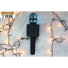 Super Premium Mic Karaoke Q7 - 1 Bluetooth Wireless Microphone With Speaker Karaoke For Karaoke & Smule Top Quality - Hitam