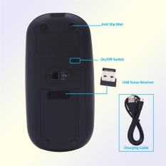 Super Tipis Bisa Diisi Ulang 2.4G Mouse Nirkabel untuk PC dan Laptop dan Android-Intl