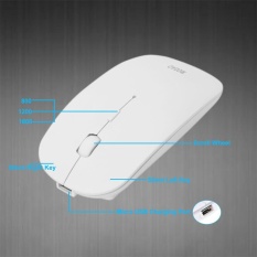 Super Tipis Bisa Diisi Ulang Bluetooth 3.0 Mouse Nirkabel untuk PC BK-Intl