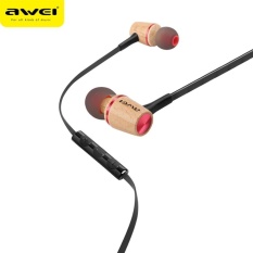 SuperCart Awei ES-80TY Wooden Wired In-Ear Earphones - intl