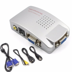 Mendukung NTSC PAL VGA Ke TV AV RCA Sinyal Tahan Lama Adapter Converter Video Switch Box Hitam-Intl