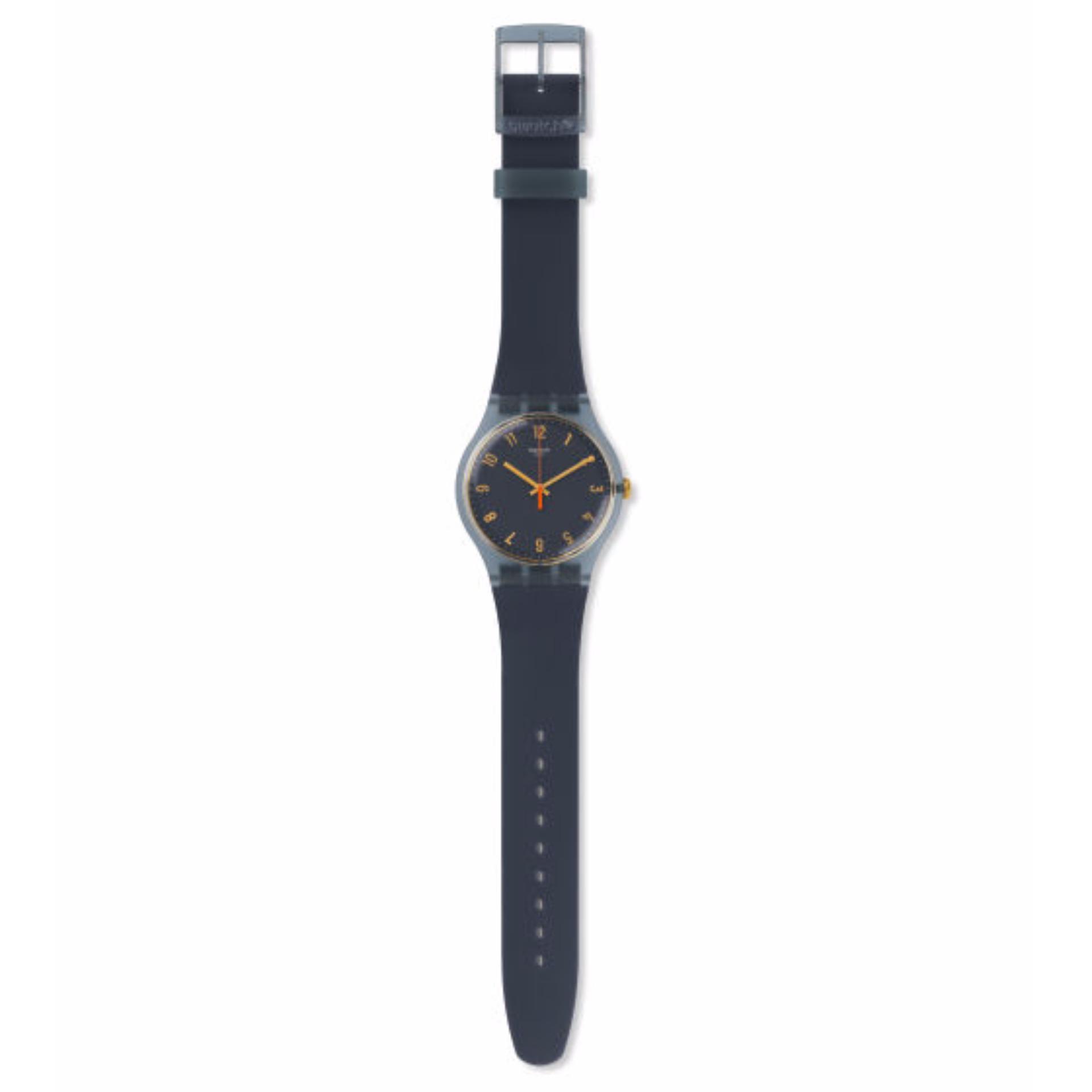 SWATCH SUOM105 - Nuit Bleue - Jam Tangan Pria - Bahan Tali Silikon - Hitam