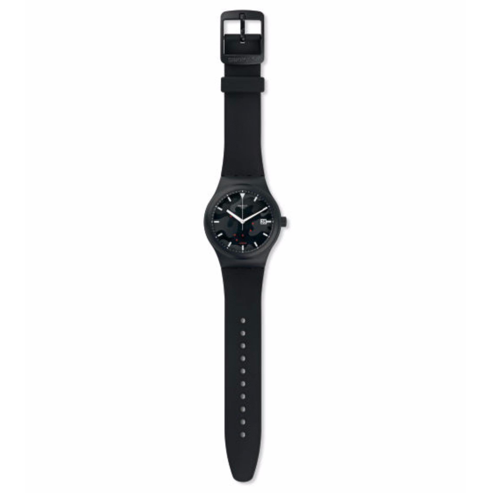 SWATCH SUTA401 MATIC - Sistem Clouds - Jam Tangan Pria - Bahan Tali Silikon - Hitam