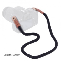 Sweatbuy Soft Pure Cotton Handmade Camera Neck Strap for Leica Mirrorless Camera(Black 100cm)